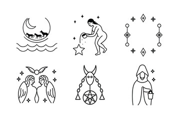 The Lovers Tarot Card Emblem in Vector Style