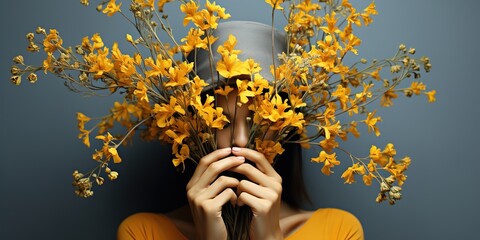 young woman in the autumn forest