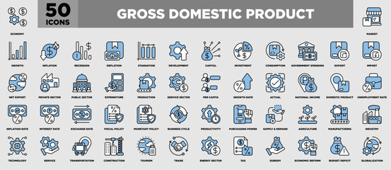 Gross Domestic Product Iconset Blue Black