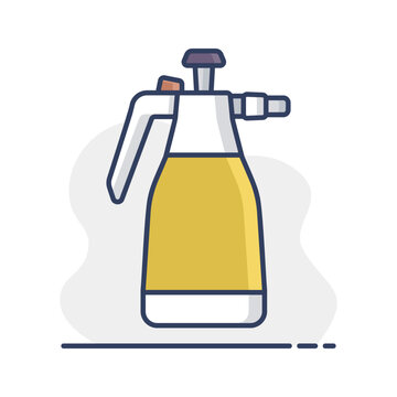 Garden hand compression sprayer pump vector icon