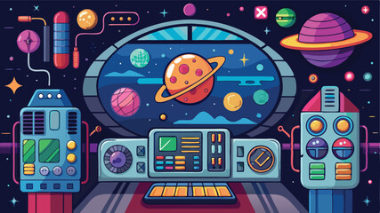 Obraz premium Futuristic Space Station Interface Design.