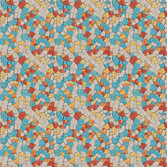 Irregular Colorful Mosaic Tile Seamless Pattern
