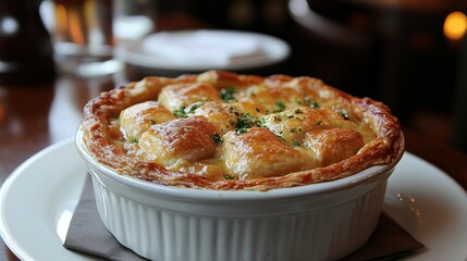 Hearty, golden-brown, savory pie dish