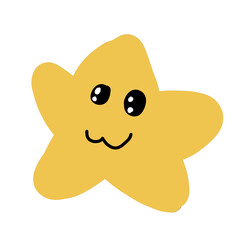 Hand Drawing of Star, Cute Star