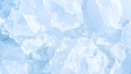 Obraz premium Close Up of Light Blue Ice Cubes Texture