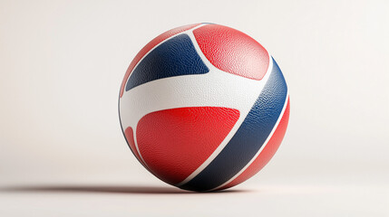 Naklejka premium Patriotic Red, White, and Blue Basketball with Modern Design