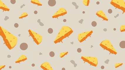 Cheese Bite Seamless Background