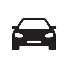 Car Silhouette Vector Icon on White Background, Minimalist Automotive Symbol