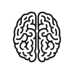Brain Icon Vector Illustration on White Background