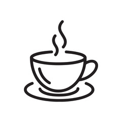Fototapeta premium Coffee Cup Line Icon, Minimalist Vector Illustration on White Background