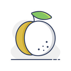 Peach isolated design vector icon. Fruit sign
