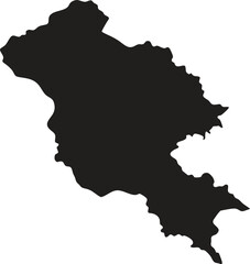 Obraz premium Armenia black map silhouette vector style with white background