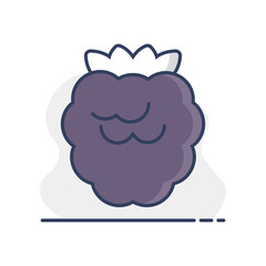 Raspberry, blackberry isolated design vector icon