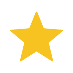 Obraz premium Gold Star Icon, Favorite Flat Vector Symbol for Apps and Websites on White Background