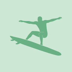 silhouette of a surfing athlete in action on the waves