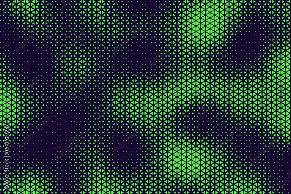 Aufkleber Abstract background with blue and green, triangle dots. Triangle halftone geometric background. Halftone triangular retro 80s pattern. Minimal style retro dynamic wallpaper.
