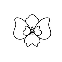 Orchid outline vector illustration