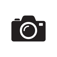 Photo Camera Vector Icon, Minimalist Flat Design on White Background