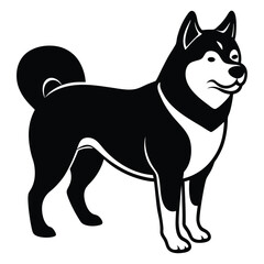 akita dog vector sihouette