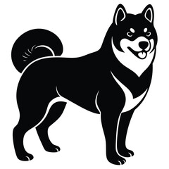 akita dog vector sihouette
