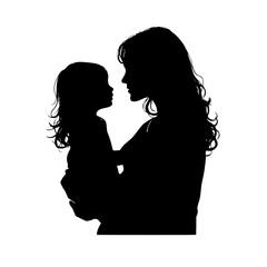 mother and child image vector 