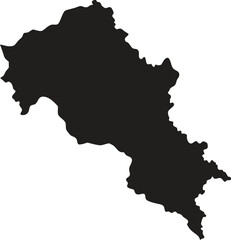 Armenia black map silhouette vector style with white background