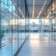A large, empty room with a lot of glass windows