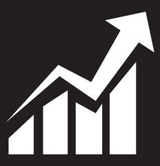 Growing graph icon set. Vector illustration. Set of growing bar graph. Business chart with arrow. Growths chart collection.