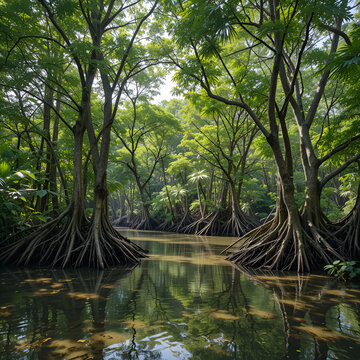 Curu Wildlife Reserve teems with mangrove trees; Costa Rica