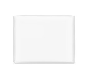 Packaging bag mockup. Suite for the presentation of pads, diaper, wet wipes, mats and etc. Vector illustration isolated on white background. Half side view. Ready for your design. EPS10.