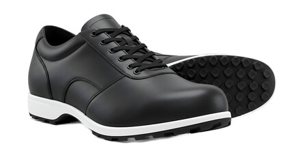 Sleek black leather shoe minimalist elegance