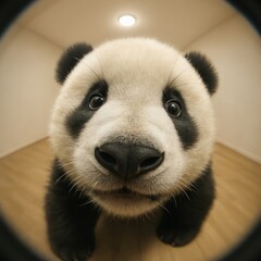 Fototapeta premium Adorable panda close-up view.