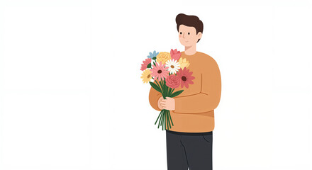 Businessman walking with briefcase in minimalistic white background  