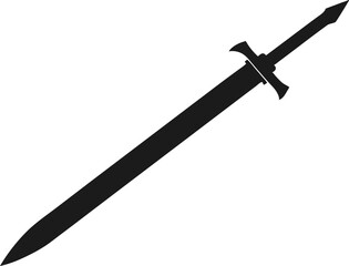 Elegant silhouette sword with bead vector, Ancient sword silhouette vector illustration