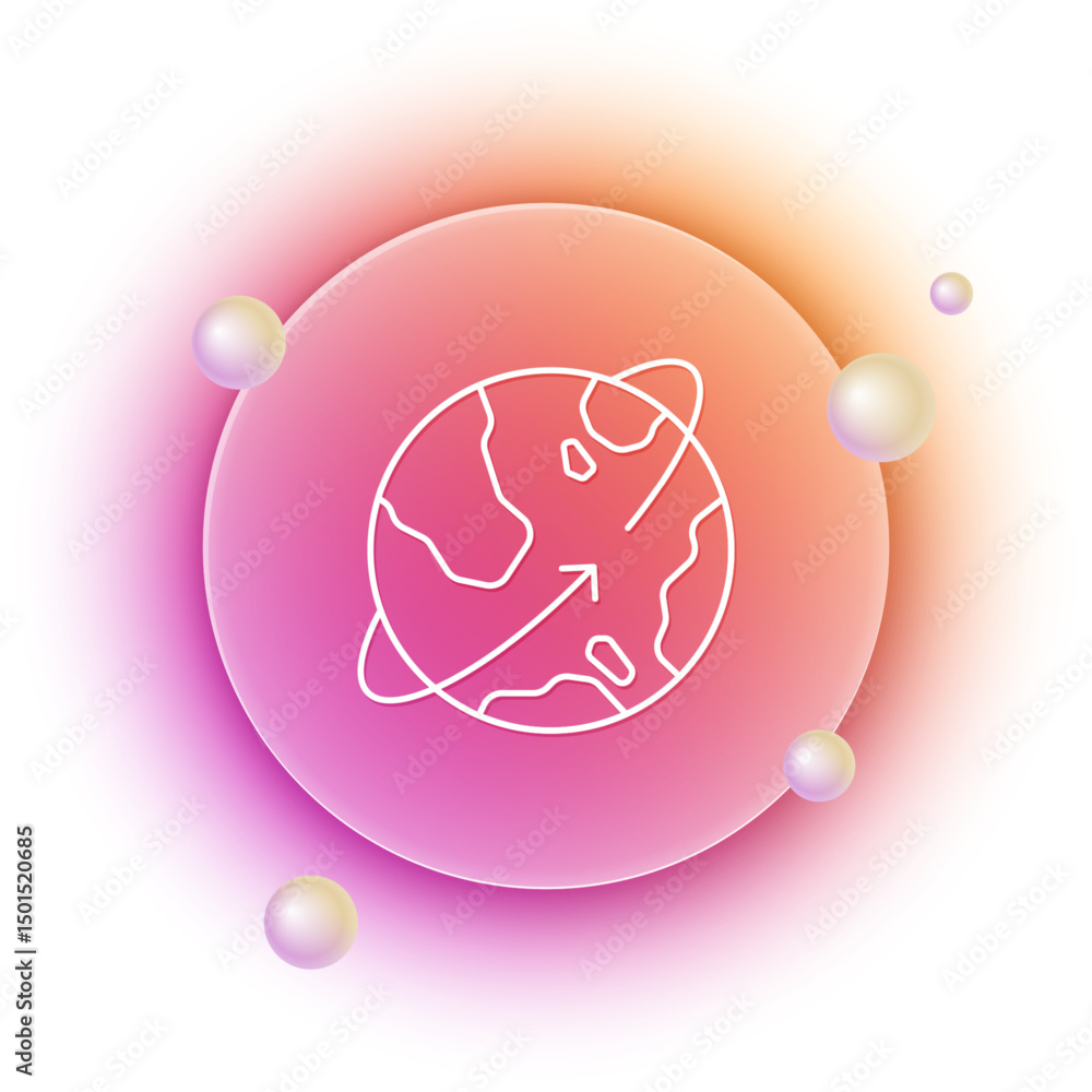 Poster white artificial satellites orbiting the planet earth in outer space icon isolated on white backgrou