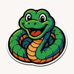 Fototapeta premium Colorful cartoon snake sticker