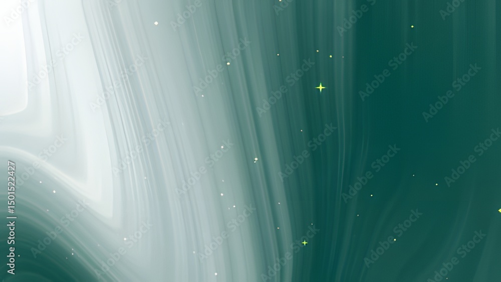 Poster abstract design with flowing lines and scattered lights.