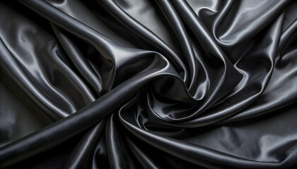 Fototapeta premium Dark Gray Satin Fabric Draped Texture