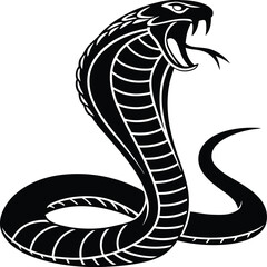 King Cobra Striking Pose Illustration
