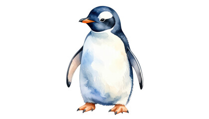 Naklejka premium Studio portrait of a penguin against black background, captivating closeup penguin