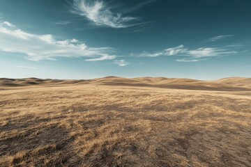 Arid Landscape Under a Partly Cloudy Sky