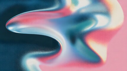 Obraz premium Abstract waves with liquid textures in neon tones flowing smoothly across a dark digital canvas surface