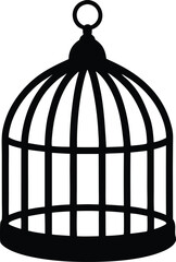 Bird Cages Vector Illustration, Clip art, Bird cage silhouette icon, Bird Cages silhouette vector illustration
