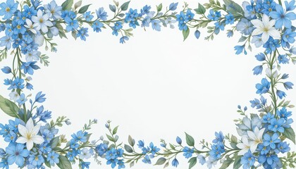 white lilies of the valley. Watercolor set of frame designs