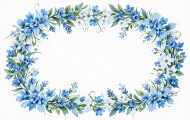 Naklejka premium white lilies of the valley. Watercolor set of frame designs