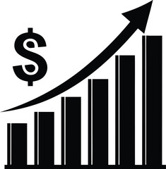 business graph with dollar sign