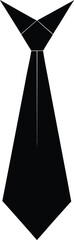Tie silhouette on white background 