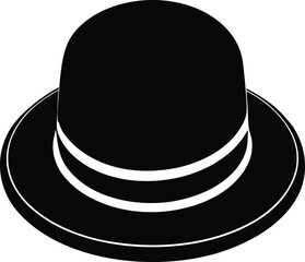 black and white hat with clipping path