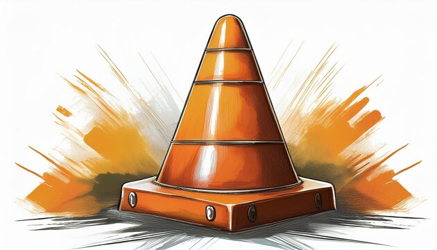 traffic coner on white background