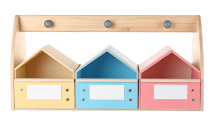 Charming wooden toy house with three small houses, a perfect gift for imaginative play and decoration